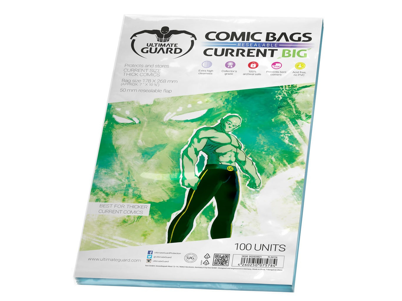 100 Ultimate Guard Comic Bags Current Size