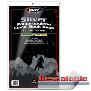 BCW comic book bag big silver resealable