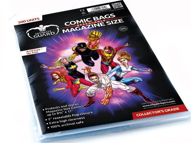 Comic book bag magazine resealable