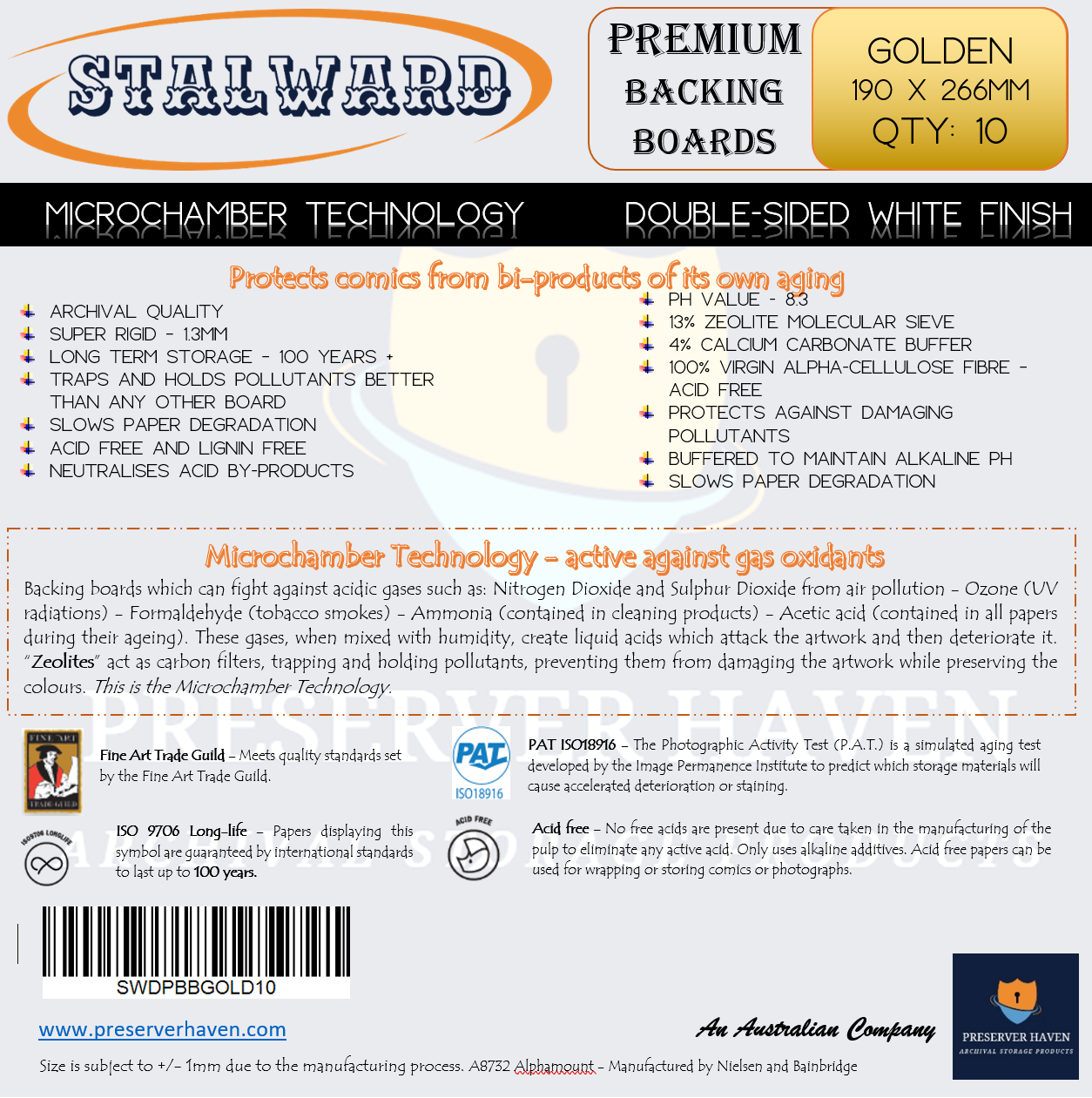 Stalward Premium Comic Backing Boards – Golden 10