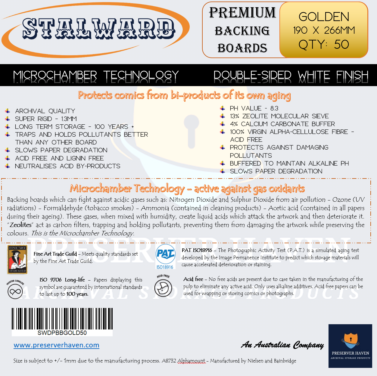 Stalward Premium Comic Backing Boards - Golden - Image 2