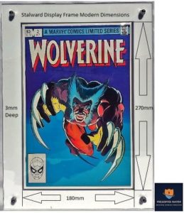 Comic Book Display Frame Modern size White with internal Dimensions.