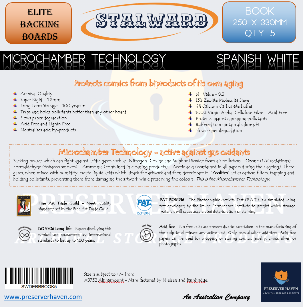 Stalward Elite Comic Backing Boards – Book