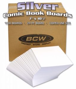 Silver comic boards bulk