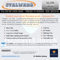 Premium Polyester Comic Bag Silver Pack 50