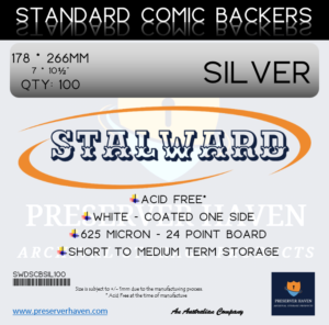 Stalward Standard Comic Book Backing Boards Silver