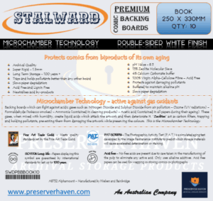Stalward premium comic backing board - Book size . Pack of 10.