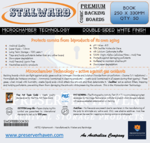 Stalward premium comic backing board - Book size . Pack of 50.
