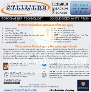 Stalward premium comic backing board - Modern size . Pack of 10.