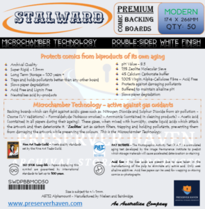 Stalward premium comic backing board - Modern size . Pack of 50.