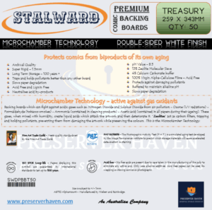 Stalward premium comic backing board - Treasury size . Pack of 50.