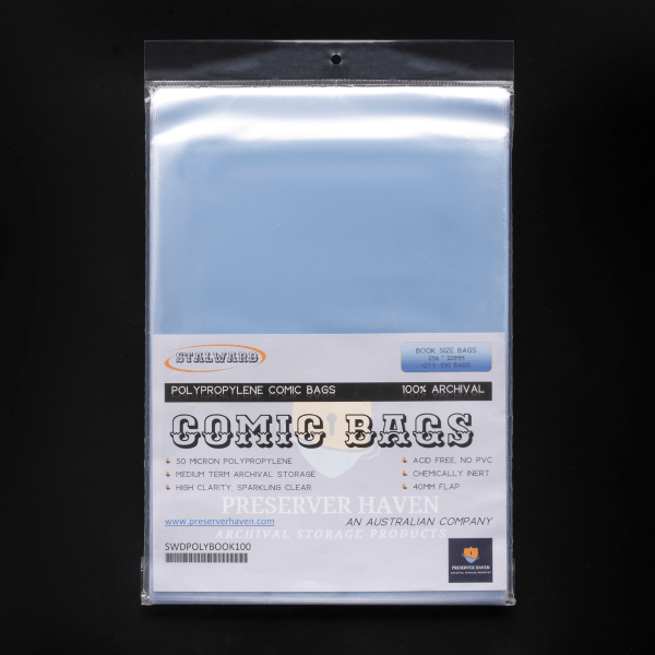 Stalward polypropylene book size standard comic bags