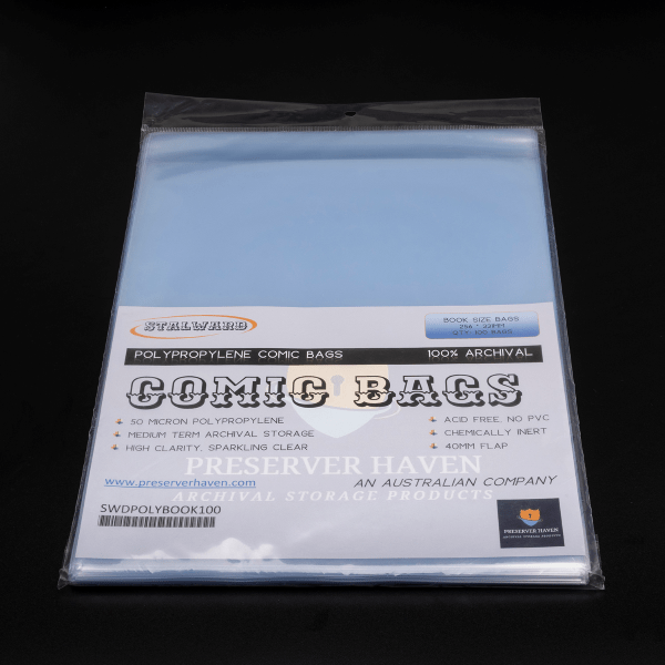 Stalward polypropylene book size standard comic bags