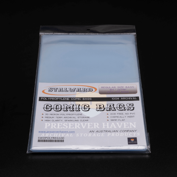 Stalward polypropylene regular size standard comic bags