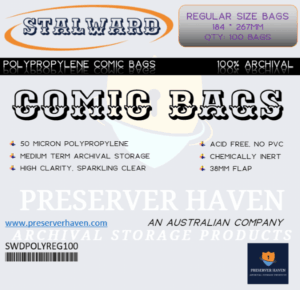 Stalward polypropylene regular size standard comic bags