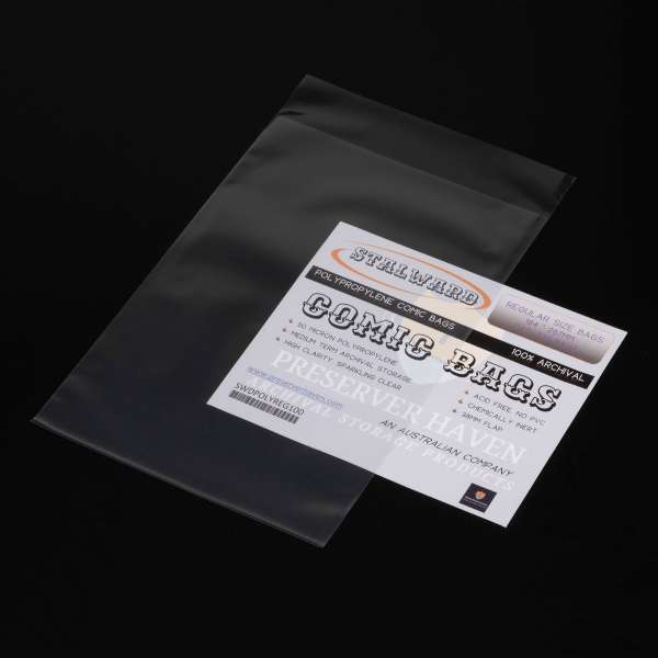Stalward polypropylene regular size standard comic bags
