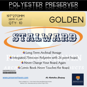 Stalward Premium Polyester Preserver Golden. Pack of 10.
