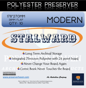 Stalward Premium Polyester Preserver Modern. Pack of 10.