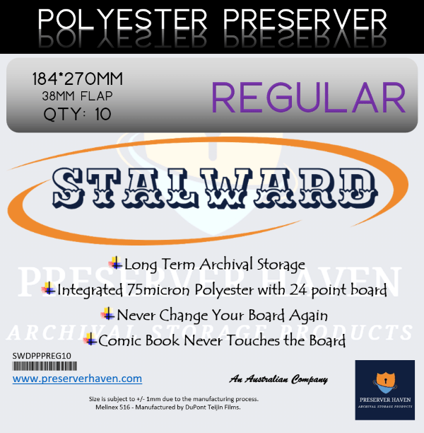 Stalward Premium Polyester Preserver Regular. Pack of 10.