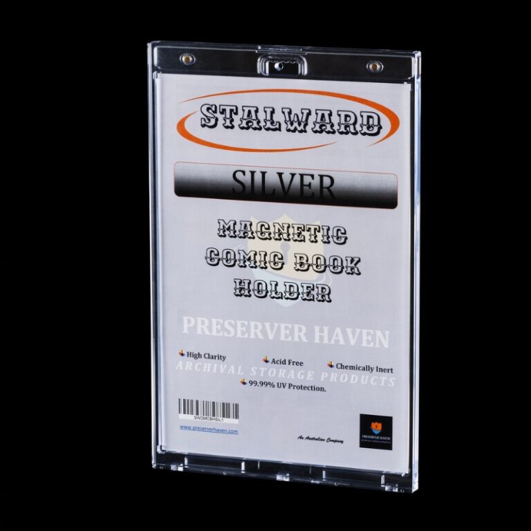 Stalward magnetic comic book holder silver