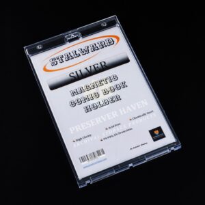 Stalward magnetic comic book holder silver