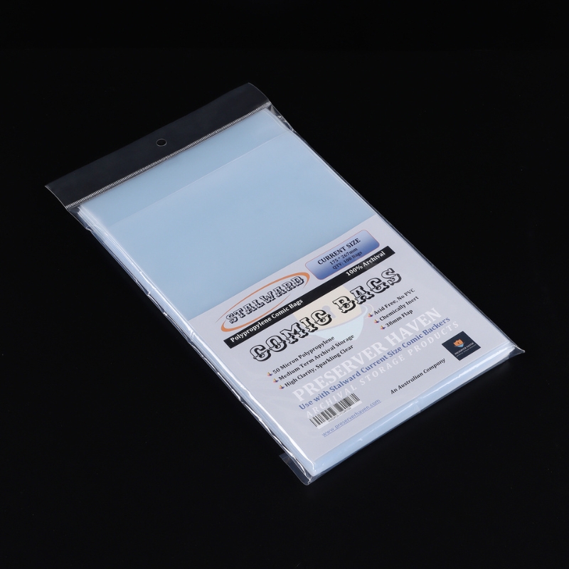 Stalward polypropylene current size standard comic bags