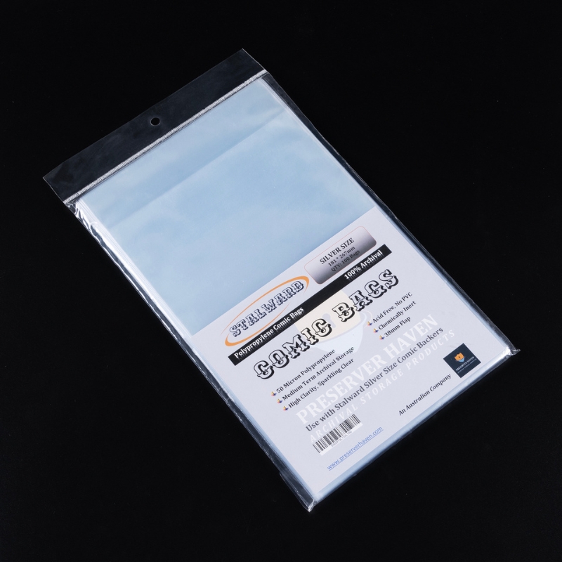 Stalward polypropylene silver size standard comic bags
